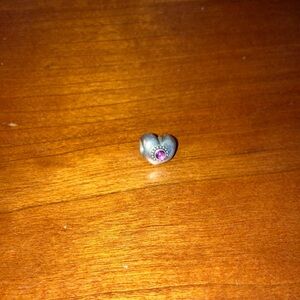 Pandora sterling silver heart charm with Rose quartz